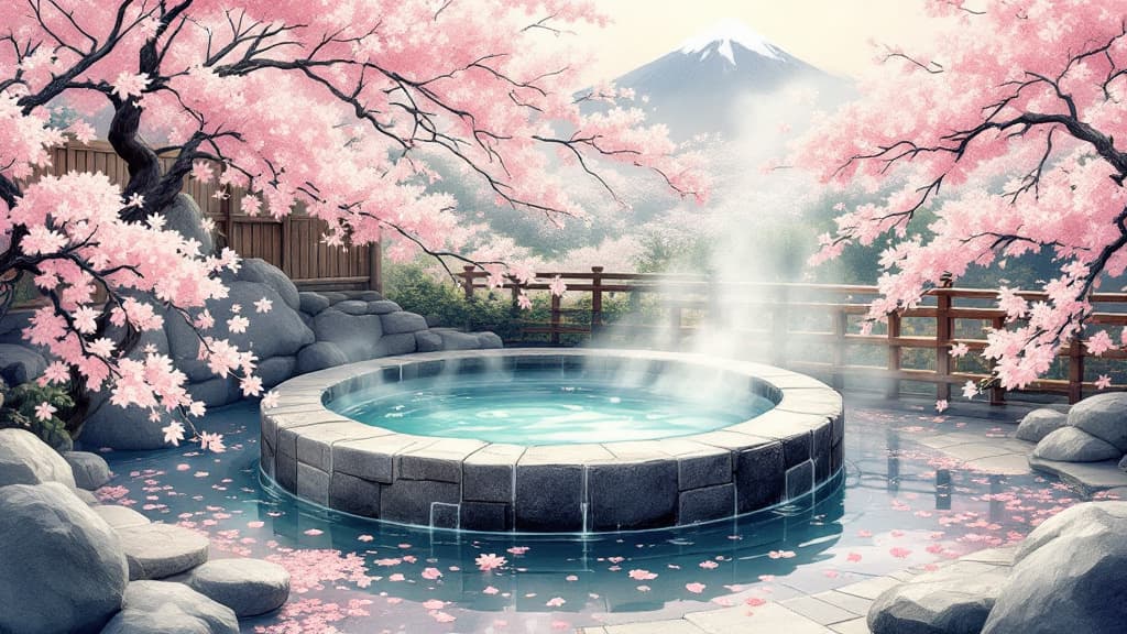 Japanese onsen hot spring