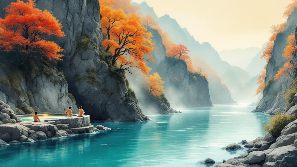 Sakuragaike Quar Garden hot spring in Nanto, Toyama